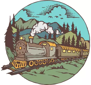 Hegy vonat jellegű matricákkal - TenStickers