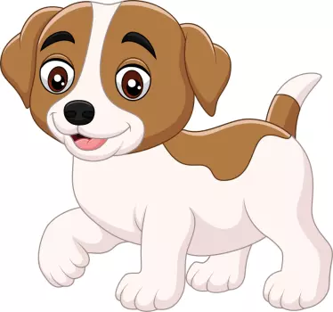 Boldog kis rajzfilm kutya matrica - TenStickers