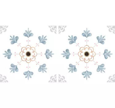 Virágos mozaikmintás csempematrica - TenStickers