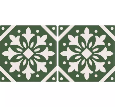 Cement minták egy zöld háttér csempe át - TenStickers