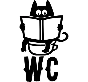 Vicces wc illusztráció üveg ajtó matrica - TenStickers