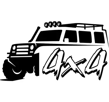 4x4 szöveges autó matrica - TenStickers