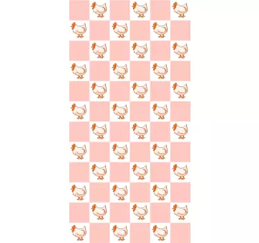 Bájos tyúk minta matraca hűtő - TenStickers