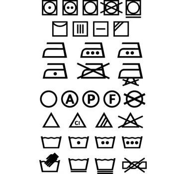 Mosógép ikonok jel matricák - TenStickers