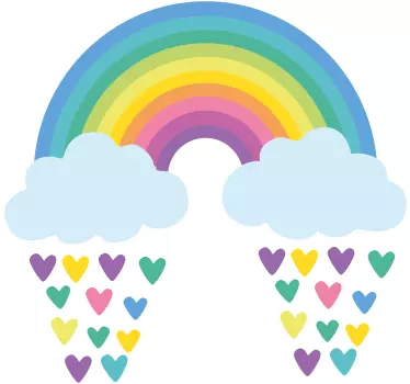 Vicces többszínű szivárvány illusztráció fal art - TenStickers