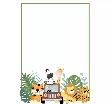 Szafari állatok zebra oroszlán és zsiráf matrica, amire írni lehe - TenStickers