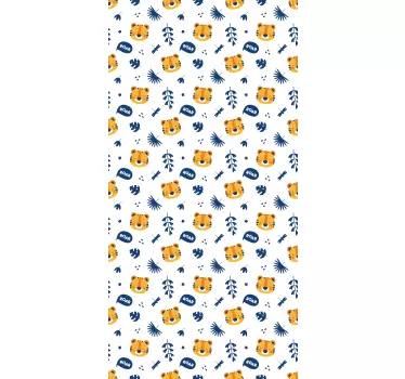 Tigriskölyök fej és szitakötő mintás matricák bútorokhoz - TenStickers