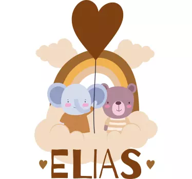 Egyedi állatbarátság matrica gyerekeknek - TenStickers