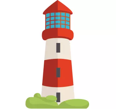 Piros és fehér világítótorony gyerekek matrica - TenStickers