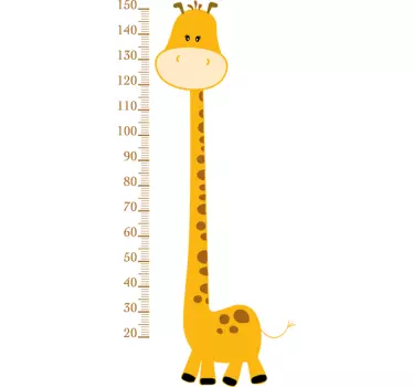 Sárga zsiráf magasság diagram gyerekek matrica - TenStickers