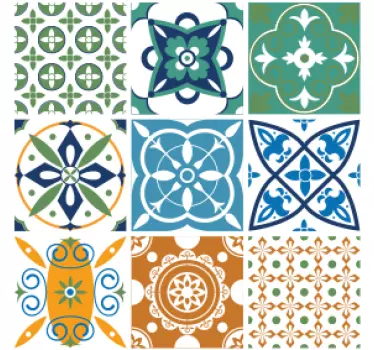 Színes csempe minta csempematrica - TenStickers