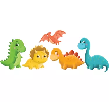 Minimalista dinoszauruszok sárkányfal matrica - TenStickers