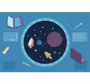 Rakéta kaland jelenet világűr matrica - TenStickers