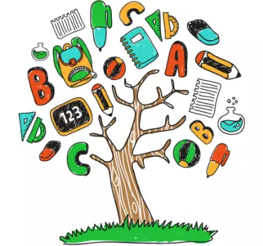 Oktatási fa falmatrica iskoláknak - TenStickers