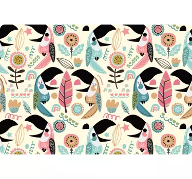 Kék nordic pastel leaves laptop matrica - TenStickers
