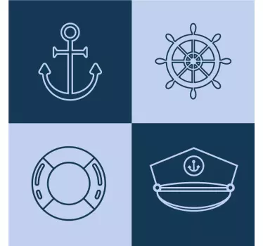 Tengeri szimbólumok lapok átviteli matrica - TenStickers