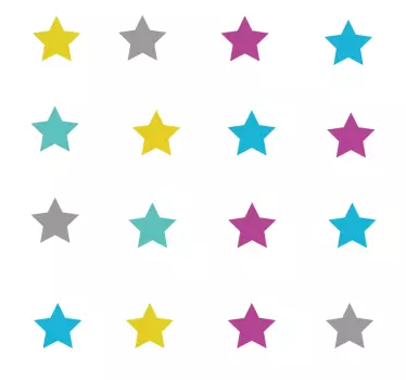 Színes csillag mintás bicikli matrica - TenStickers