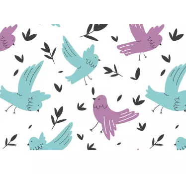 Madár és levelek minta Matrica laptophoz - TenStickers
