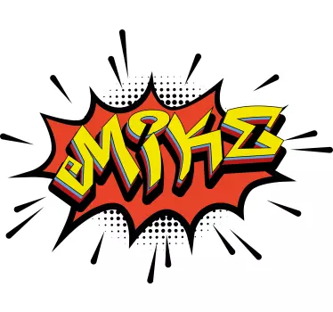 Színes névkitörés szöveges matrica - TenStickers