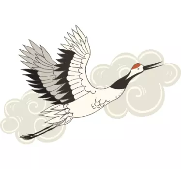 Elegáns repülő daru madár matrica - TenStickers