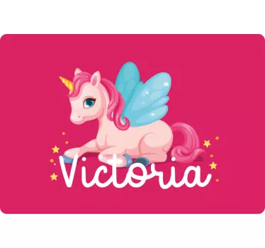 Vicces rózsaszín boldog egyszarvú laptop matricák - TenStickers