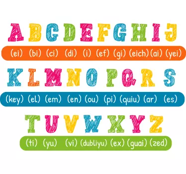 Angol színes diagram erdei állatok falmatrica - TenStickers