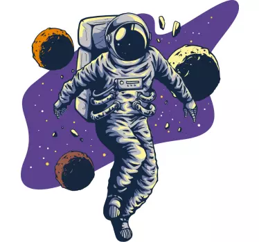 űrhajós pályán világűr matrica - TenStickers