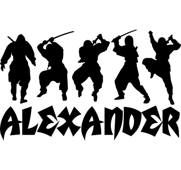Erdő állatok falmatrica - ninja sziluett dizájn - TenStickers