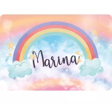 Fantasztikus szivárvány szép felhőkkel - laptop matrica - TenStickers