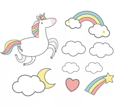 Mesés egyszarvú minta matrica babának - TenStickers