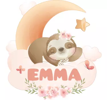 Aranyos állatok lajhár névvel gyerekek hálószoba falmatrica - TenStickers