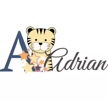 Névvel ellátott babatigris matrica babának - TenStickers
