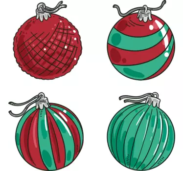 Karácsonyi matrica ünnepi dísztervek - TenStickers