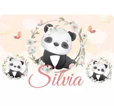 Aranyos állatok panda név laptop matricák - TenStickers