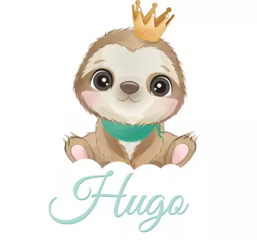 Aranyos lajhár fiú nevű gyerek hálószoba matricával - TenStickers