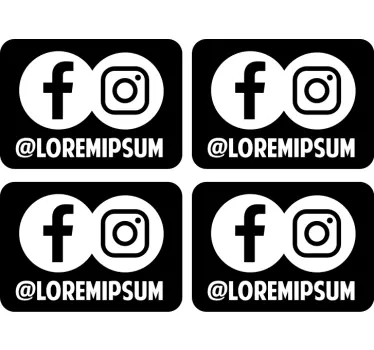Csomag egyéni facebook és instagram név egyedi matricával - TenStickers