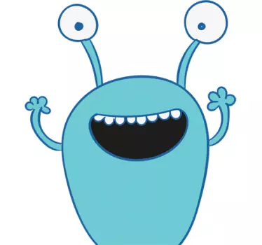 Kék szörny szekrény gyerek matrica - TenStickers