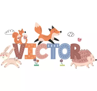 Erdei kölyök állatok egyedi matrica - TenStickers