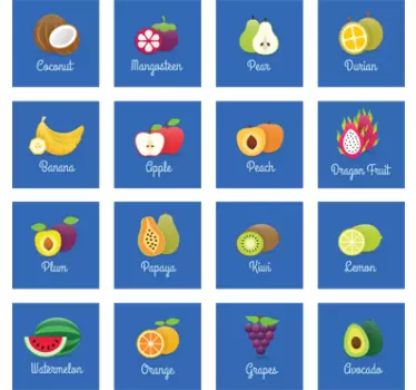 Gyümölcsök konyhai matrica - TenStickers
