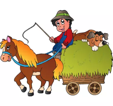 Gazda és lovas gyerekek matrica - TenStickers