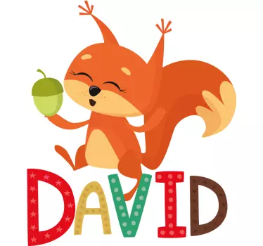 Mókus név illusztráció fal art - TenStickers