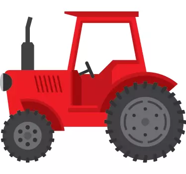 Piros traktor falmatrica - TenStickers