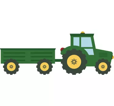 Gyerekek zöld traktor fal matrica - TenStickers