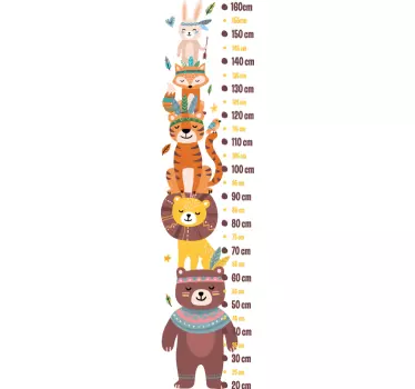 Indiai állat méter magasság diagram matrica - TenStickers