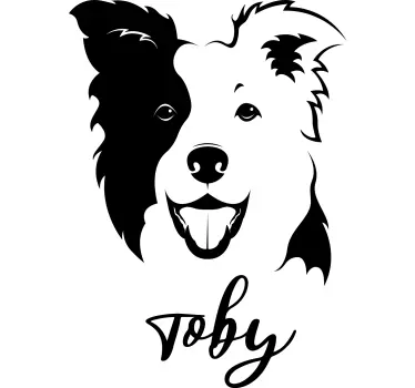 Collie fehér név kisállat matricák - TenStickers