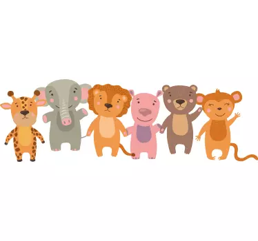 Vadon élő állatok bélyegző rajzolt Fejléce - TenStickers