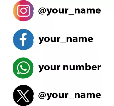 Matrica kirakat személyre szabott közösségi média logók - TenStickers