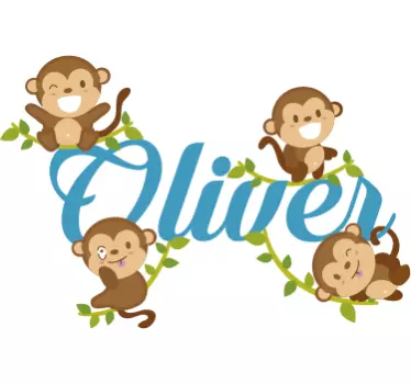 Baba Címkék négy vicces majom - TenStickers