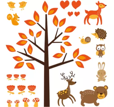 őszi erdő fal matrica - TenStickers