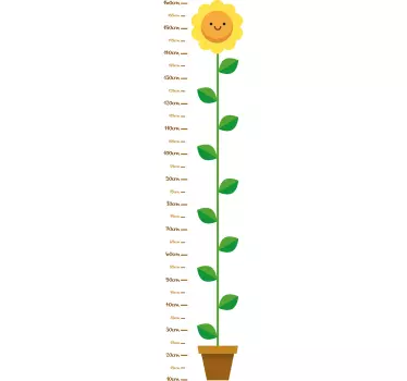 Gyermek virág magasságmérő fal matrica - TenStickers